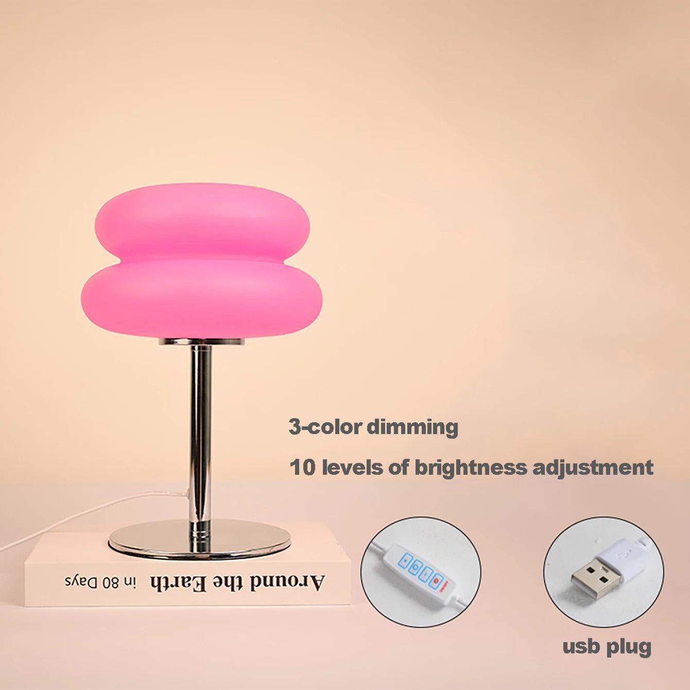 Bauhaus Retro Mushroom Table Lamp - 9-Level Dimmable Ambient Light for Bedroom & Living Room