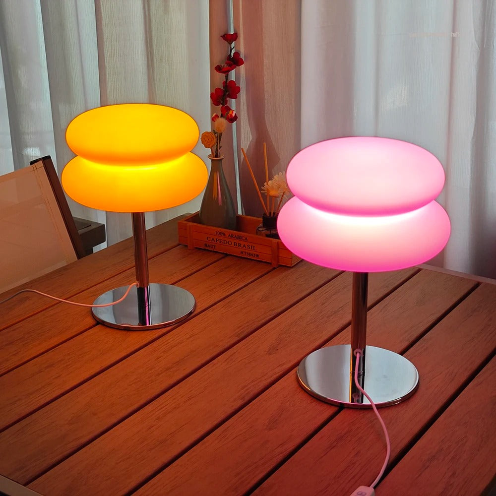 Bauhaus Retro Mushroom Table Lamp - 9-Level Dimmable Ambient Light for Bedroom & Living Room