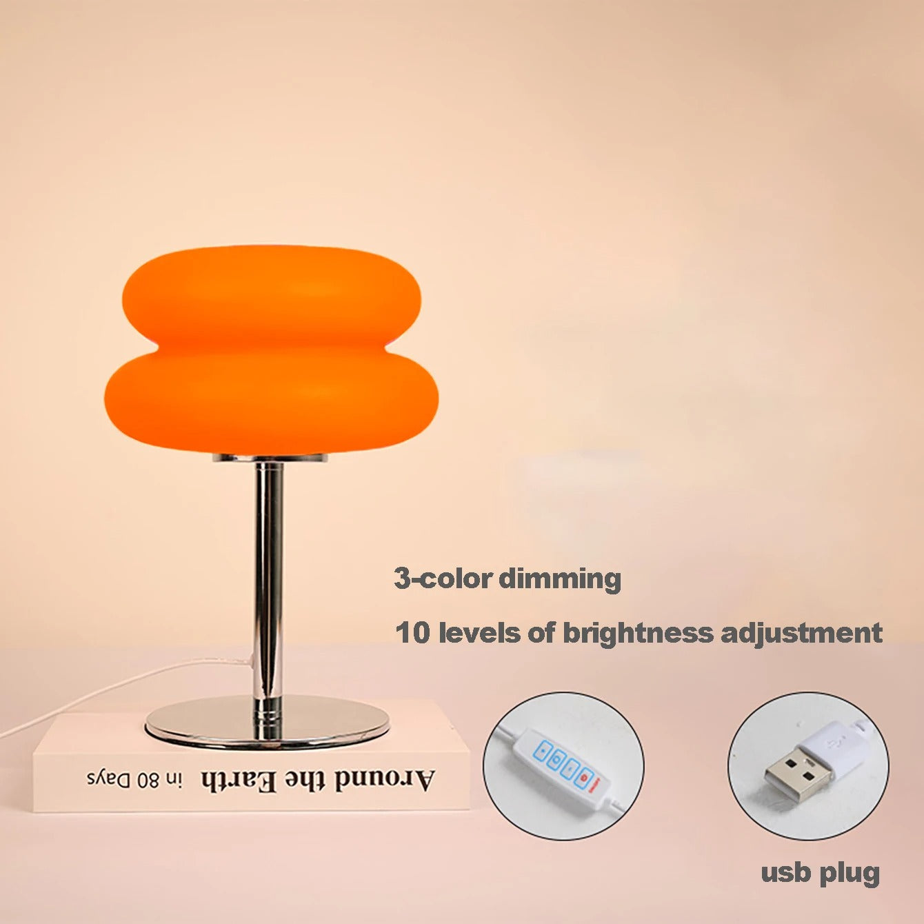 Bauhaus Retro Mushroom Table Lamp - 9-Level Dimmable Ambient Light for Bedroom & Living Room