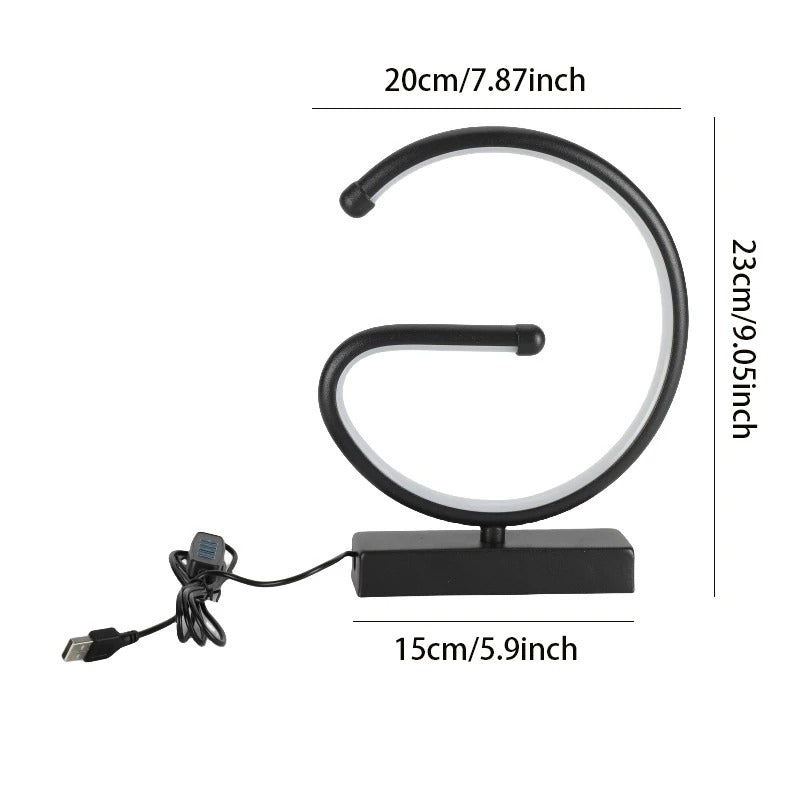Creative G-Shaped USB Lamp - Decorative Nightlight for Bedroom & Desk