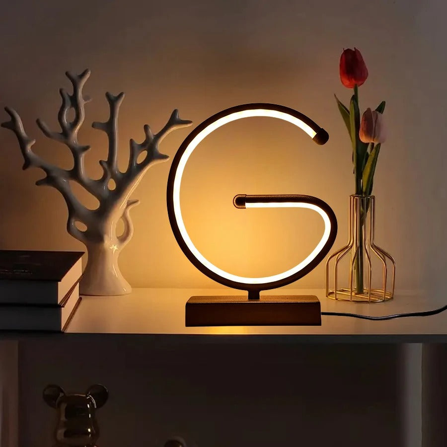 Creative G-Shaped USB Lamp - Decorative Nightlight for Bedroom & Desk