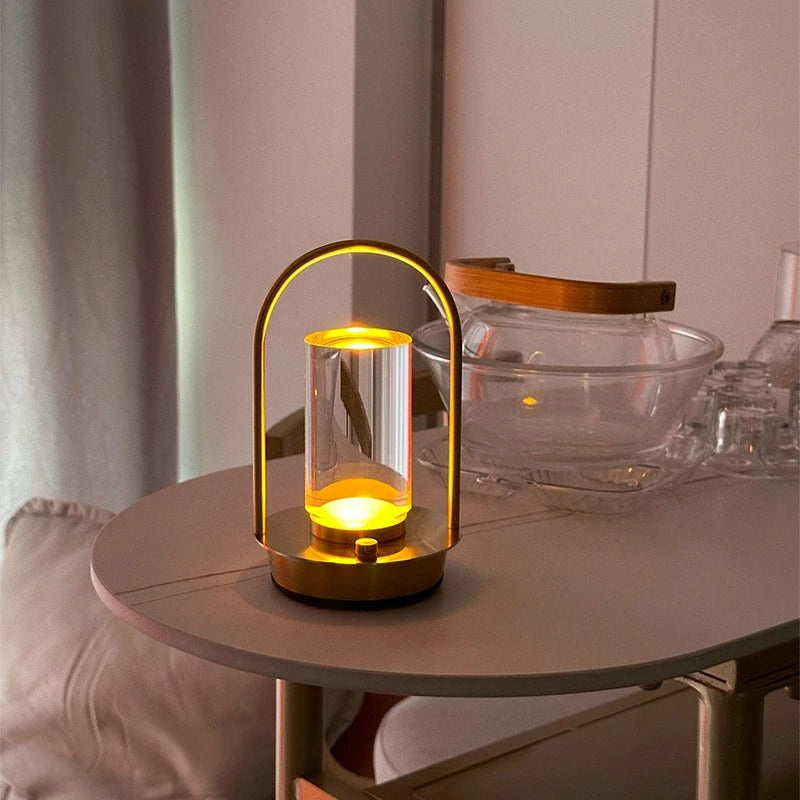 LED Cordless Table Lamp - Industrial Style for Outdoor, Camping & Bedroom Decor