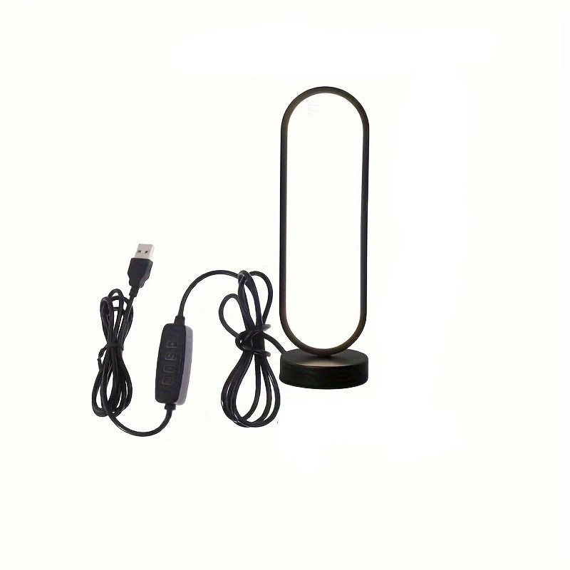LED Ring Bedside Lamp - Three-Color Dimming Night Light for Bedroom & Living Room