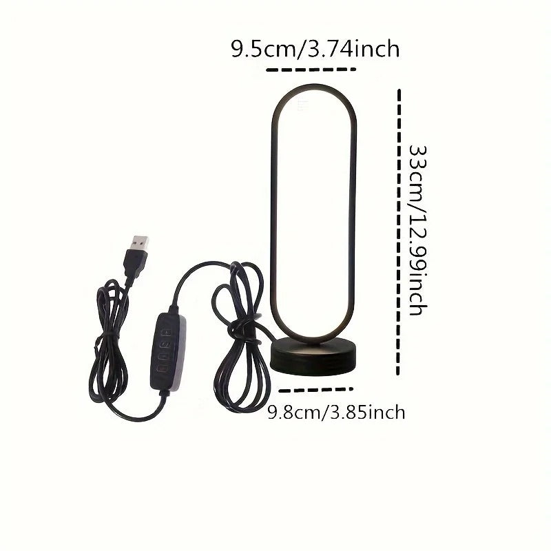 LED Ring Bedside Lamp - Three-Color Dimming Night Light for Bedroom & Living Room