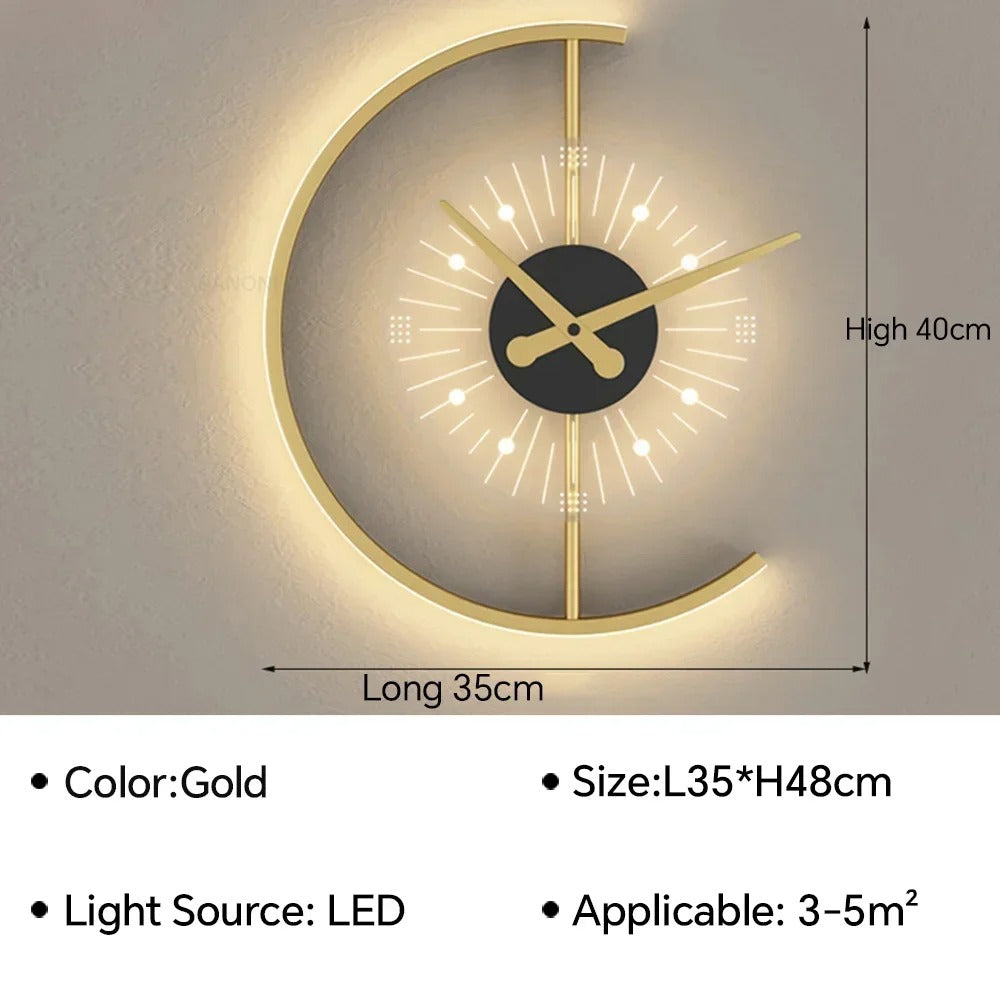 Modern LED Wall Lamp with Clock – Bedroom, Living Room, Dining Room, Aisle, Porch, Corridor Decorative Lighting Fixture