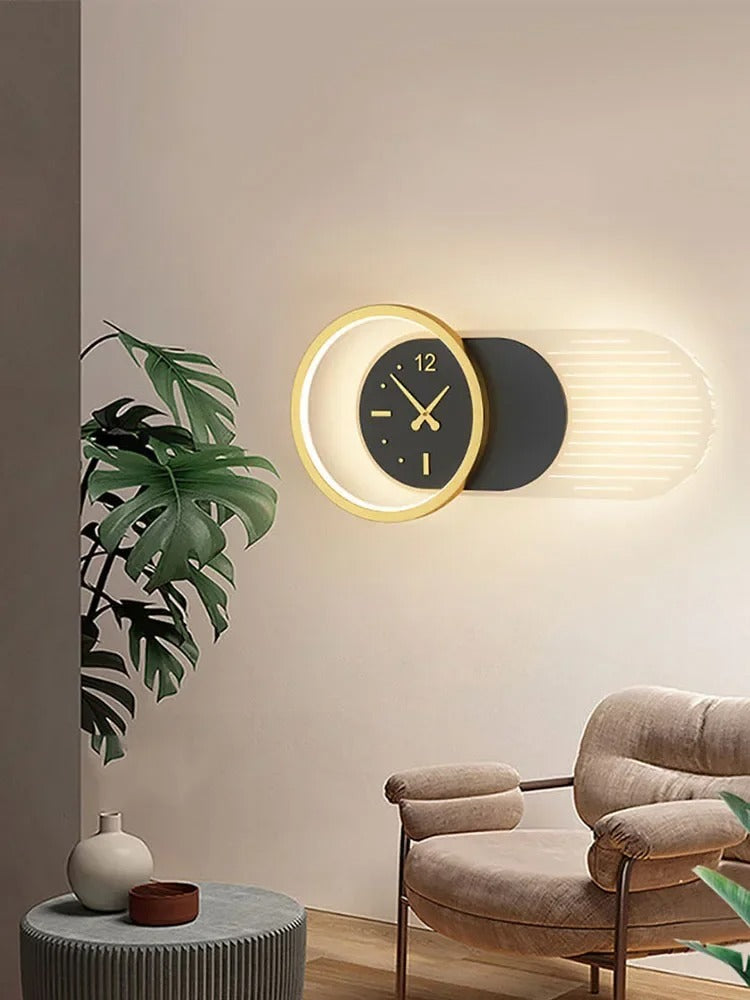 Modern LED Wall Lamp with Clock – Bedroom, Living Room, Dining Room, Aisle, Porch, Corridor Decorative Lighting Fixture