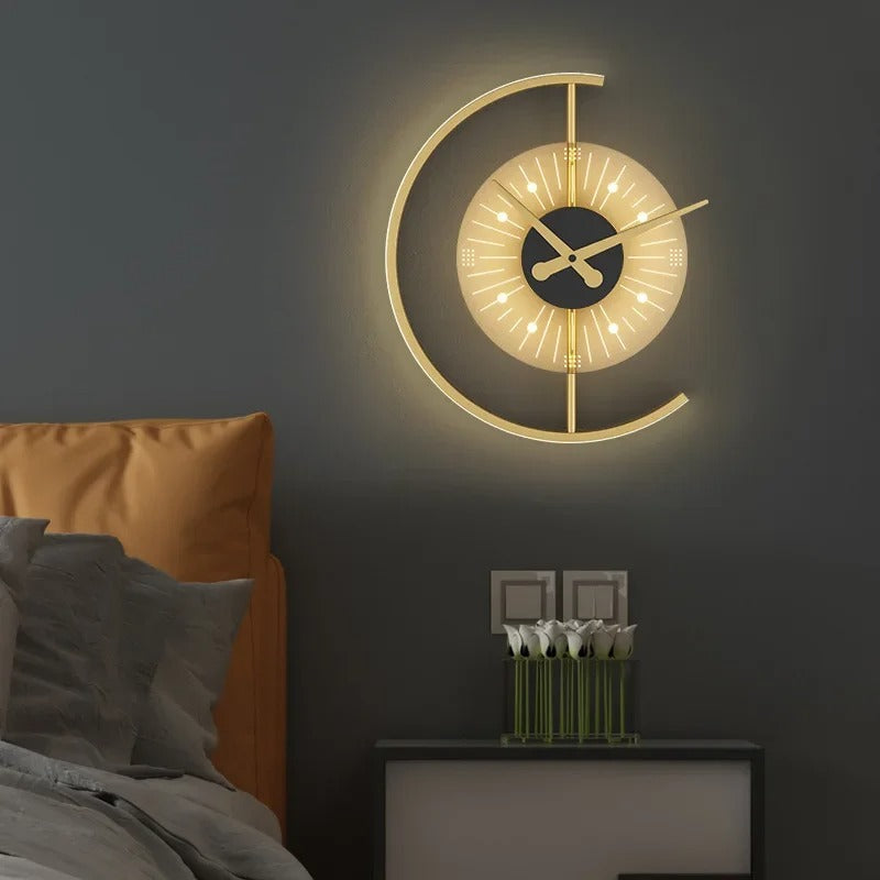 Modern LED Wall Lamp with Clock – Bedroom, Living Room, Dining Room, Aisle, Porch, Corridor Decorative Lighting Fixture