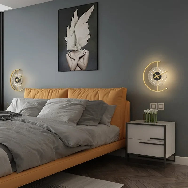 Modern LED Wall Lamp with Clock – Bedroom, Living Room, Dining Room, Aisle, Porch, Corridor Decorative Lighting Fixture