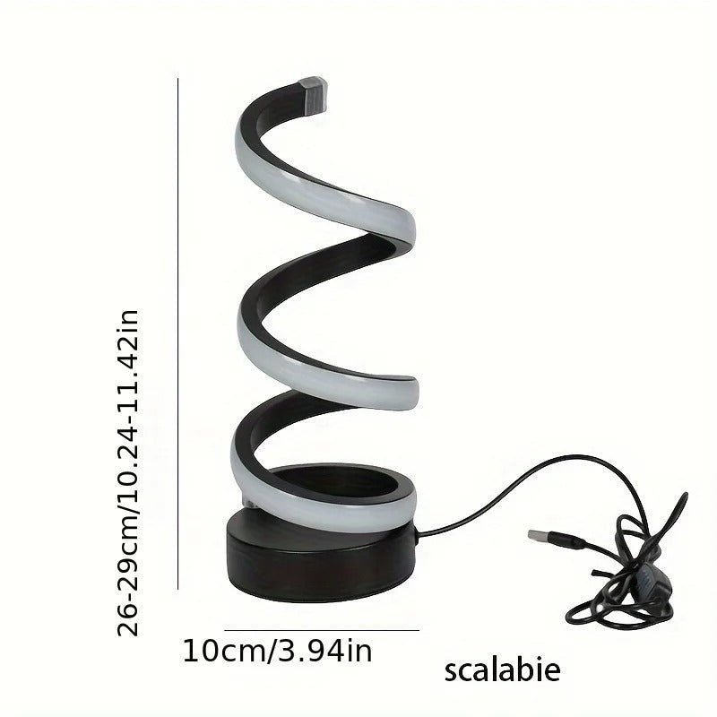 Modern S Desk Lamp - USB Powered, Tricolor LED Eye-Caring Light for Bedroom