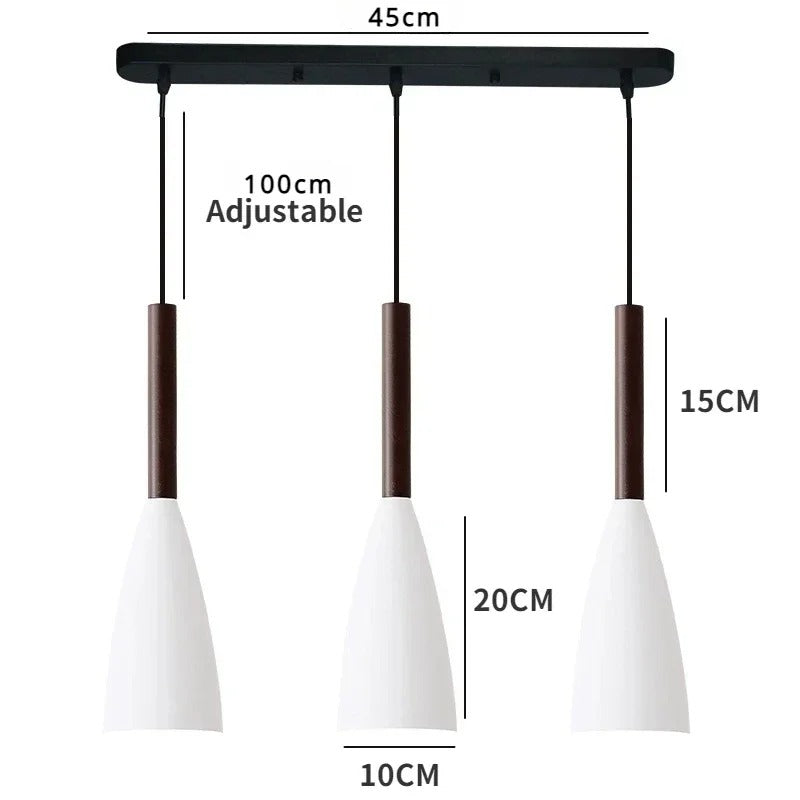 Nordic Macaron 3-Head Iron Pendant Light – Black, White, Grey Modern Minimalist Chandelier for Restaurant, Personality Lighting