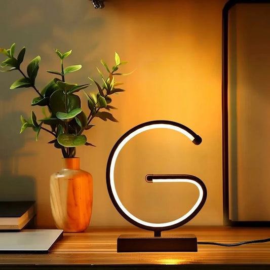 Creative G-Shaped USB Lamp - Decorative Nightlight for Bedroom & Desk