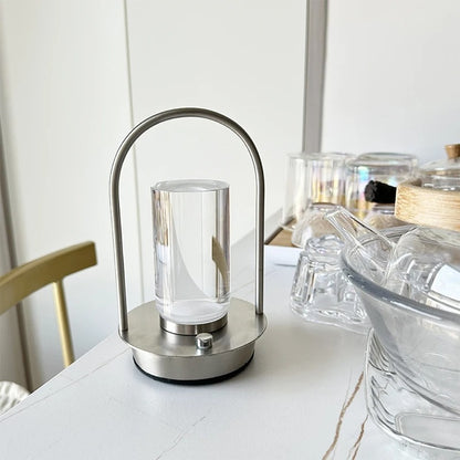 LED Cordless Table Lamp - Industrial Style for Outdoor, Camping & Bedroom Decor