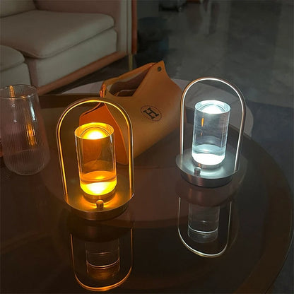 LED Cordless Table Lamp - Industrial Style for Outdoor, Camping & Bedroom Decor