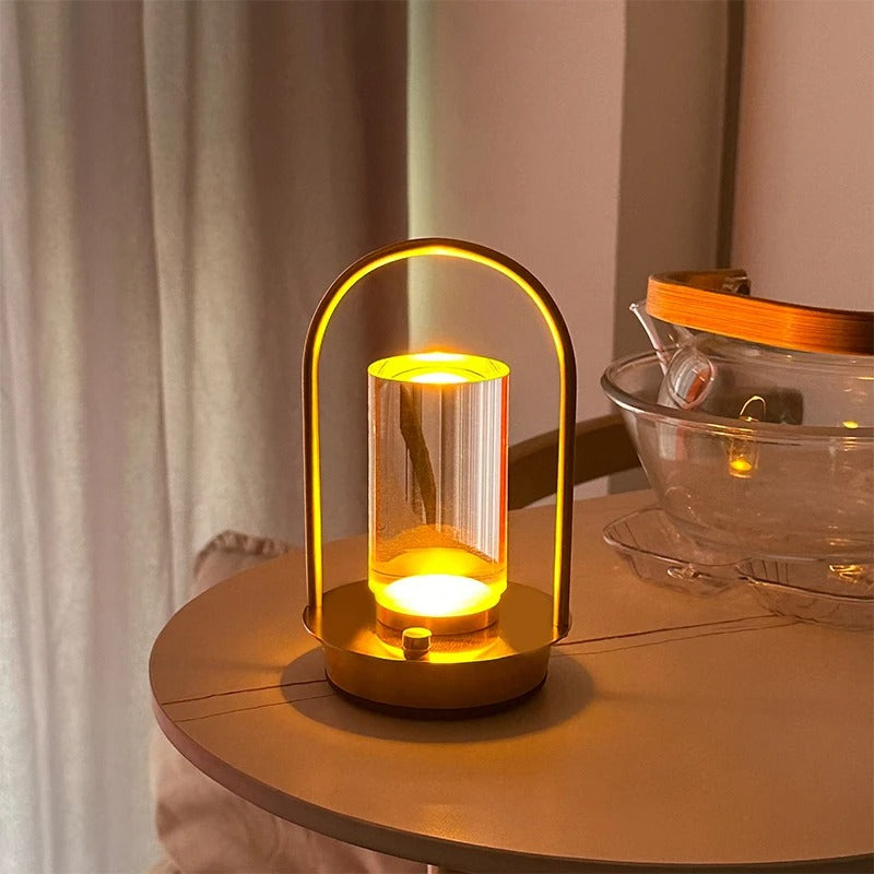 LED Cordless Table Lamp - Industrial Style for Outdoor, Camping & Bedroom Decor