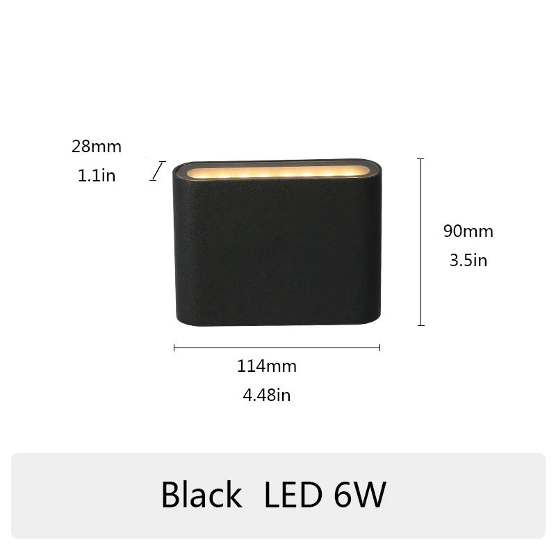 LED Outdoor Wall Lamp - 6W/12W/20W, Waterproof Aluminum Sconce for Indoor & Outdoor