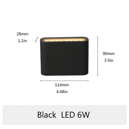 LED Outdoor Wall Lamp - 6W/12W/20W, Waterproof Aluminum Sconce for Indoor & Outdoor