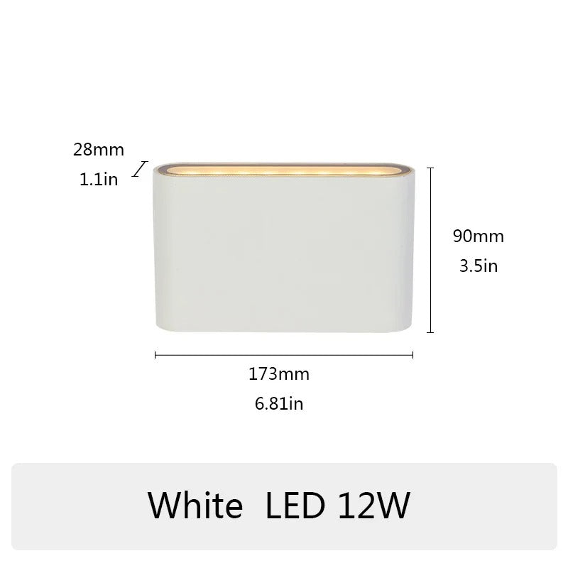 LED Outdoor Wall Lamp - 6W/12W/20W, Waterproof Aluminum Sconce for Indoor & Outdoor