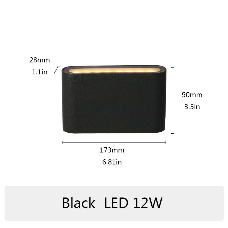 LED Outdoor Wall Lamp - 6W/12W/20W, Waterproof Aluminum Sconce for Indoor & Outdoor