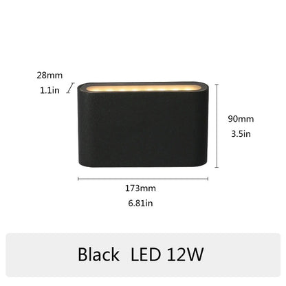 LED Outdoor Wall Lamp - 6W/12W/20W, Waterproof Aluminum Sconce for Indoor & Outdoor