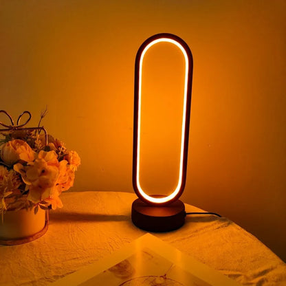 LED Ring Bedside Lamp - Three-Color Dimming Night Light for Bedroom & Living Room