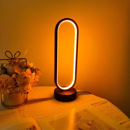LED Ring Bedside Lamp - Three-Color Dimming Night Light for Bedroom & Living Room