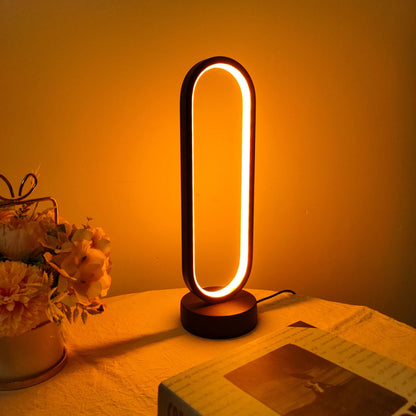 LED Ring Bedside Lamp - Three-Color Dimming Night Light for Bedroom & Living Room