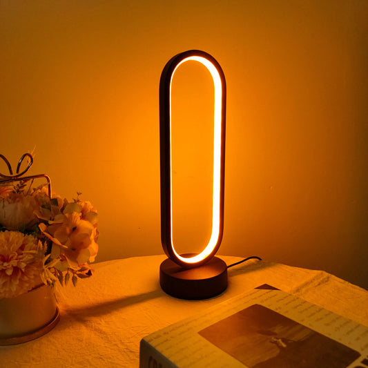 LED Ring Bedside Lamp - Three-Color Dimming Night Light for Bedroom & Living Room