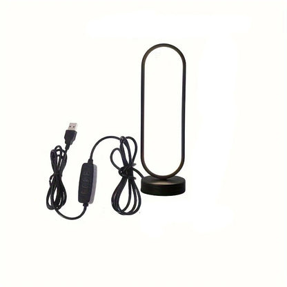 LED Ring Bedside Lamp - Three-Color Dimming Night Light for Bedroom & Living Room