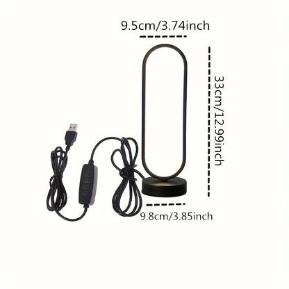 LED Ring Bedside Lamp - Three-Color Dimming Night Light for Bedroom & Living Room