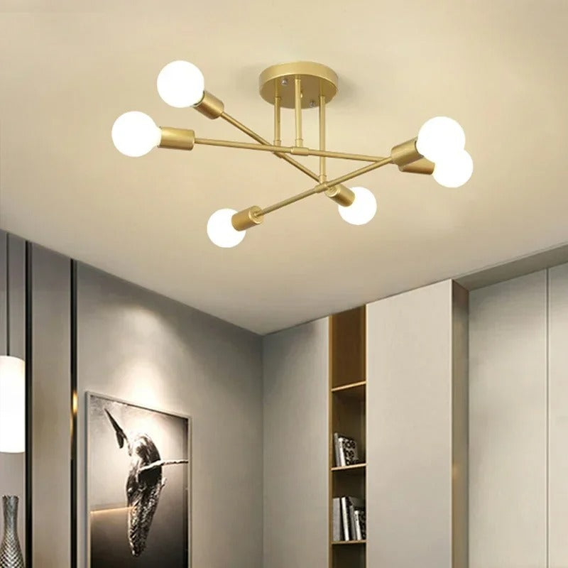 Modern LED Ceiling Light Chandelier – Minimalist Black, White, Golden Fixture for Bedroom, Living Room, Dining Room Decor