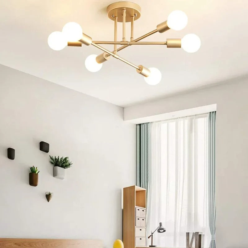 Modern LED Ceiling Light Chandelier – Minimalist Black, White, Golden Fixture for Bedroom, Living Room, Dining Room Decor