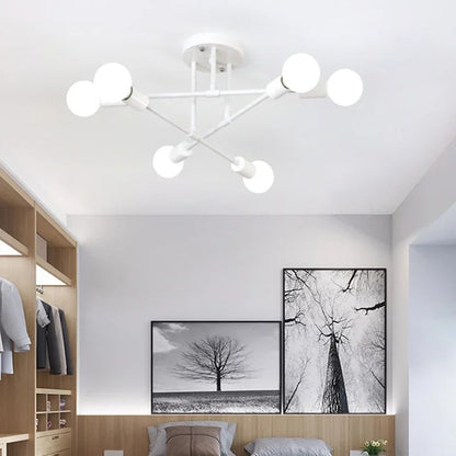 Modern LED Ceiling Light Chandelier – Minimalist Black, White, Golden Fixture for Bedroom, Living Room, Dining Room Decor