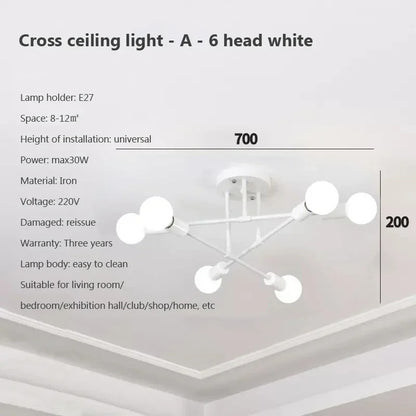 Modern LED Ceiling Light Chandelier – Minimalist Black, White, Golden Fixture for Bedroom, Living Room, Dining Room Decor