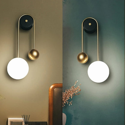 Modern LED Wall Lamp – Creative Golden Ball Light Fixture for Kitchen, Living Room, Bedroom, Bathroom, and Nordic Bedside Decor