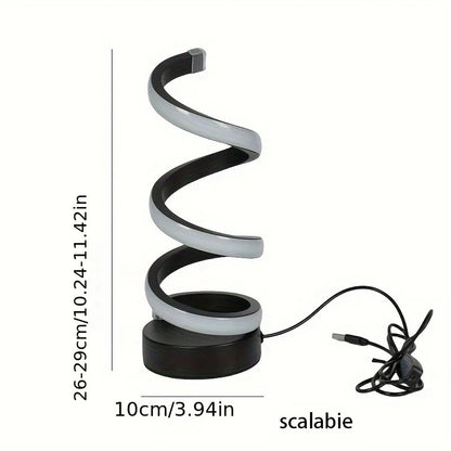Modern S Desk Lamp - USB Powered, Tricolor LED Eye-Caring Light for Bedroom