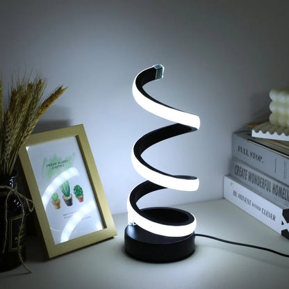 Modern S Desk Lamp - USB Powered, Tricolor LED Eye-Caring Light for Bedroom