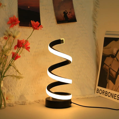 Modern S Desk Lamp - USB Powered, Tricolor LED Eye-Caring Light for Bedroom