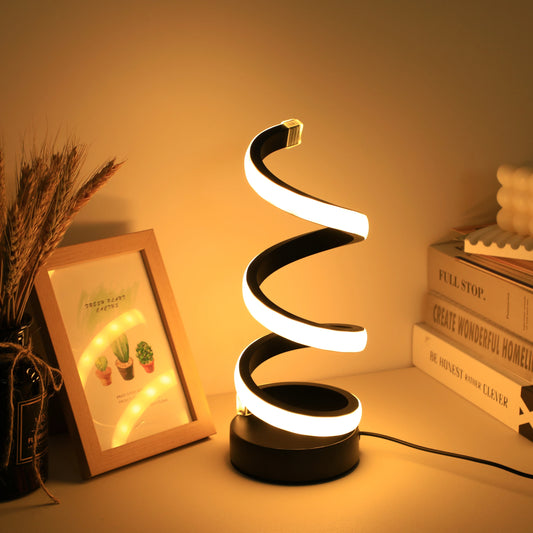 Modern S Desk Lamp - USB Powered, Tricolor LED Eye-Caring Light for Bedroom