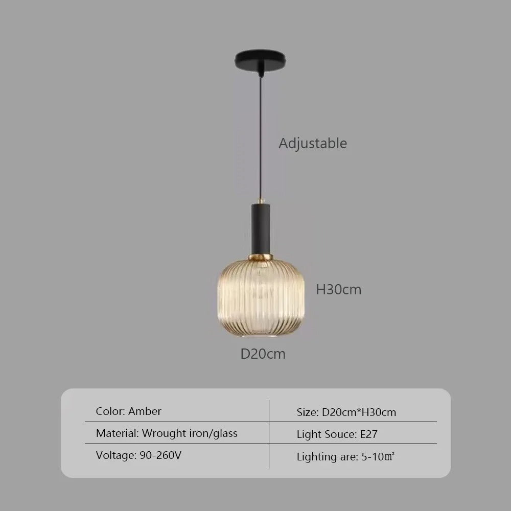 Nordic Minimalist Glass LED Pendant Lamp - Japanese Style for Dining Room, Kitchen, Bedside & Home Decor