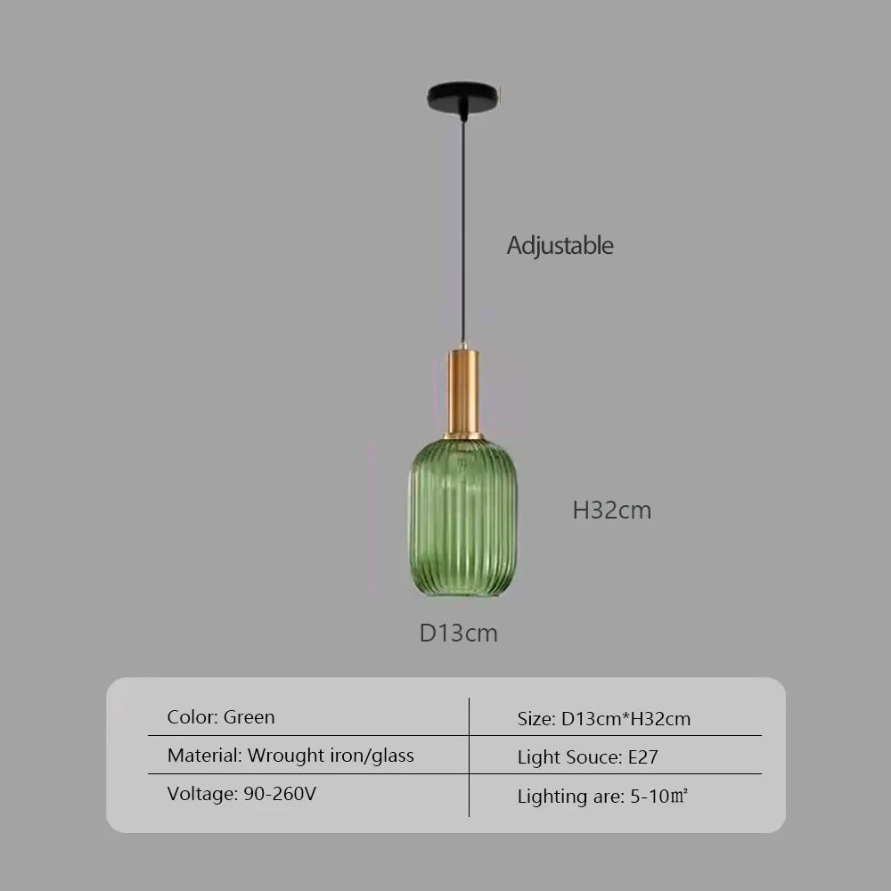 Nordic Minimalist Glass LED Pendant Lamp - Japanese Style for Dining Room, Kitchen, Bedside & Home Decor