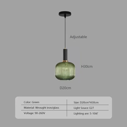 Nordic Minimalist Glass LED Pendant Lamp - Japanese Style for Dining Room, Kitchen, Bedside & Home Decor